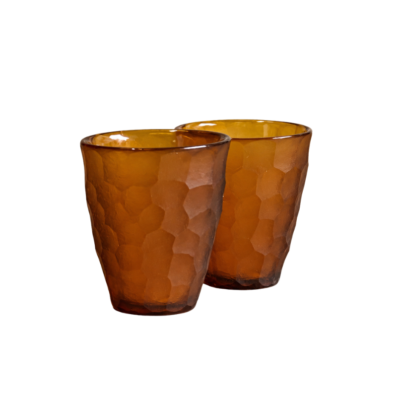 CARVED T-LIGHT AMBER 9XH10
